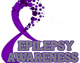 Purple Ribbon Epilepsy Awareness PNG: Warrior Support Design (Digital Download)