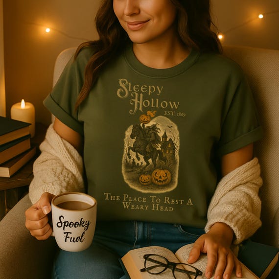 Sleepy Hollow Shirt | Vintage Halloween T-Shirt | Cottagecore Ghost Shirt | Spooky Gothic Fall Crewneck | Pumpkin Witchy Sweatshirt