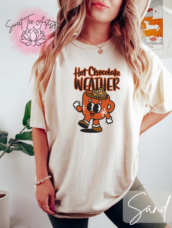 Vintage Christmas Tee - Hot Cocoa Vibes - Perfect Winter Gift - Festive Retro Shirt - Nostalgic Holiday Shirt - Hot Chocolate Weather