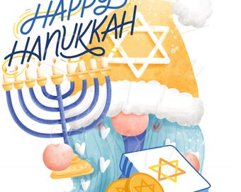 Hanukkah Gnome PNG: Happy Hanukkah Design (Digital Download)