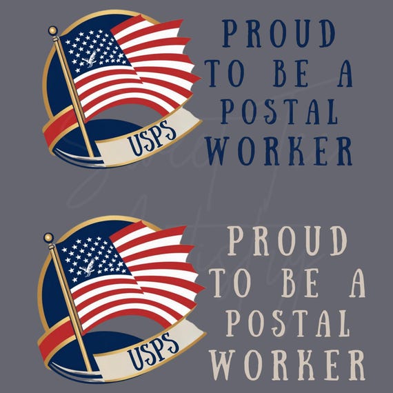 Patriotic "Proud to be a Postal Worker" PNG Design Bundle - Light & Dark Printing - American Flag, Eagle, and Gold Seal Design