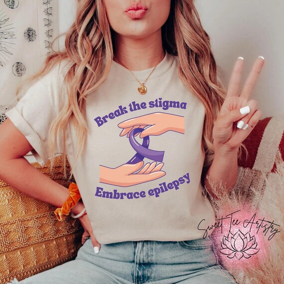 Break the Stigma - Embrace Epilepsy Awareness - Purple Ribbon Shirt - Inspirational Tee - Empower Epilepsy Awareness - Inspiring T-Shirt