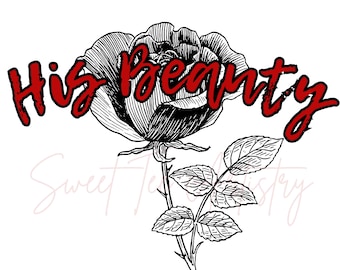 His Beauty Her Beast PNG Set: Matching Couple Design (Digital Download)