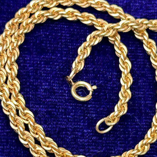 Vintage 1/20 12k Gold Filled Twisted Rope Necklace 28”
