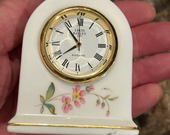 Aynsley Fine Bone China Mini Mantel Clock Dressing Table Clock Miniature Porcelain Table Clock