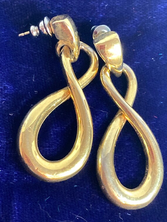 Anne Klein Vintage Classy Gold Infinity Drop Earri