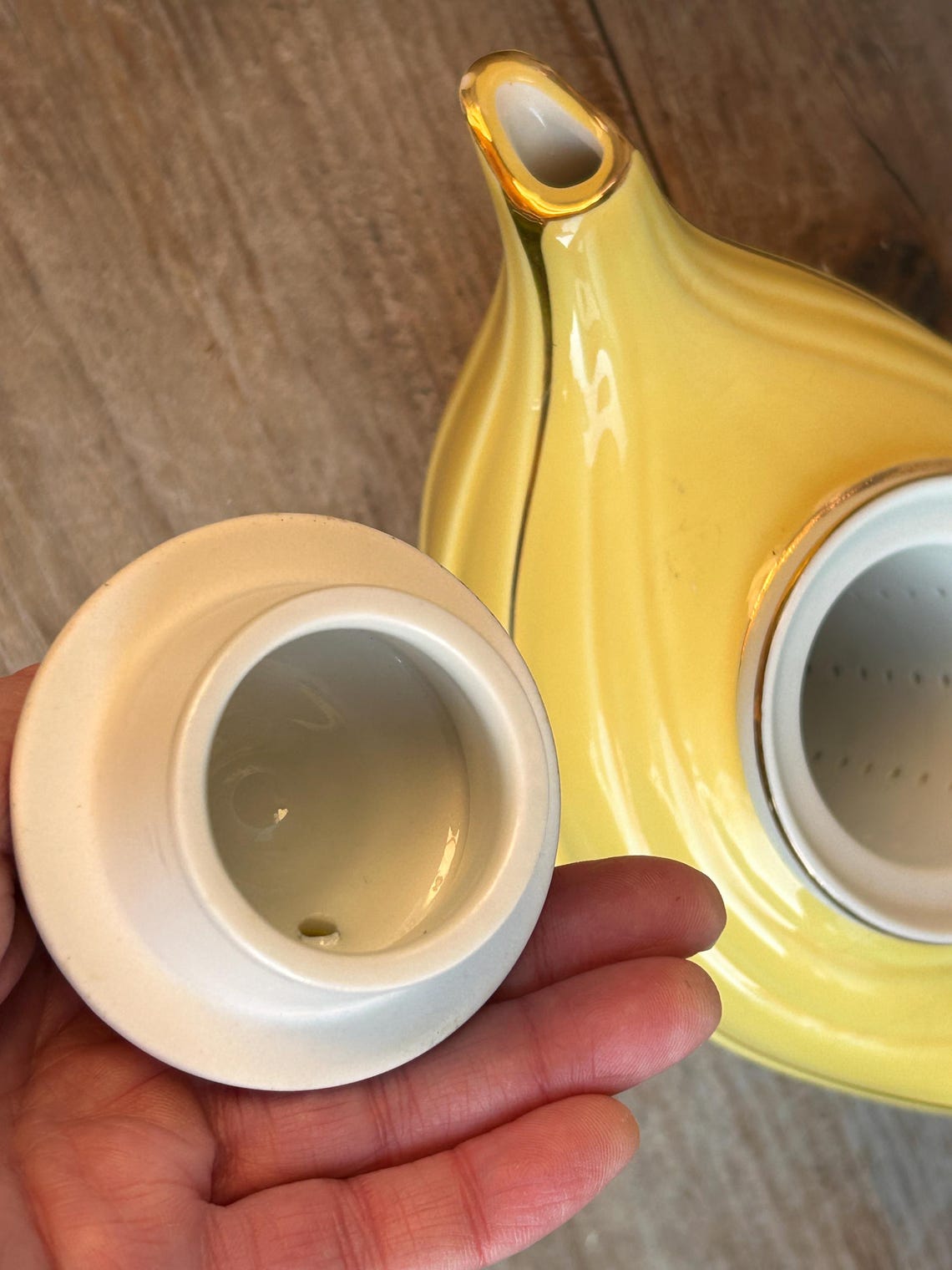 Vintage Hall Aladdin Teapot Infuser Yellow With Gold Details 3 Pieces ...