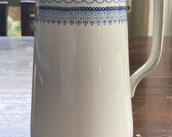 Rare Duchess Pattern Cetem Ware Milk Pitcher Early 1900’s Marked clearly Blue White Ceramic Malin Pottery