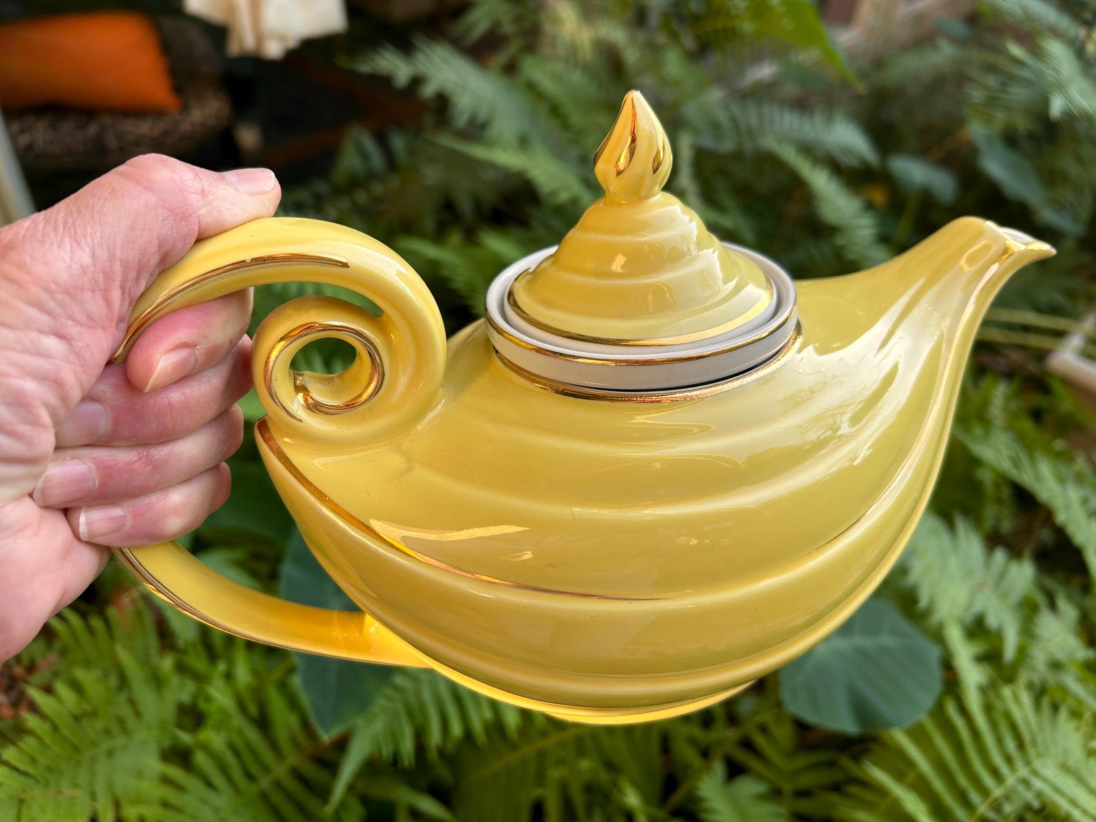 Vintage Hall Aladdin Teapot Infuser Yellow With Gold Details 3 Pieces ...