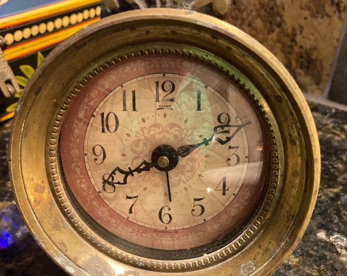 Vintage Mini Brass Mantel Clock Timeworks, Inc Table Clock Etsy