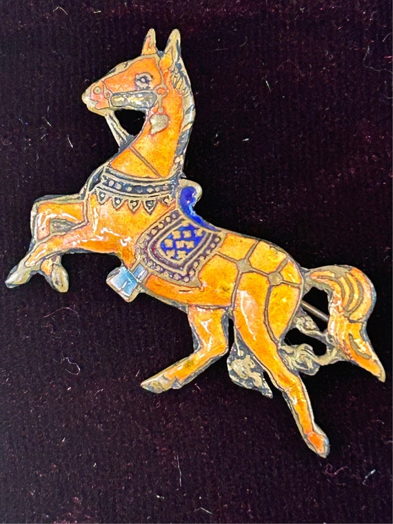 Vintage Sterling Horse Brooch Copper Colored and … - image 9