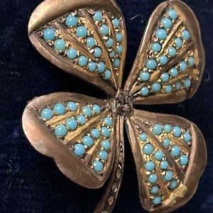 Broche Florale Vintage Années 30/40 - Vermeil (argent 925/18k), Marcassites, Poinçon Crabe France