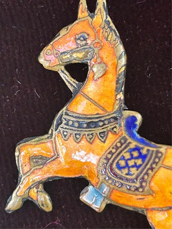 Vintage Sterling Horse Brooch Copper Colored and … - image 10