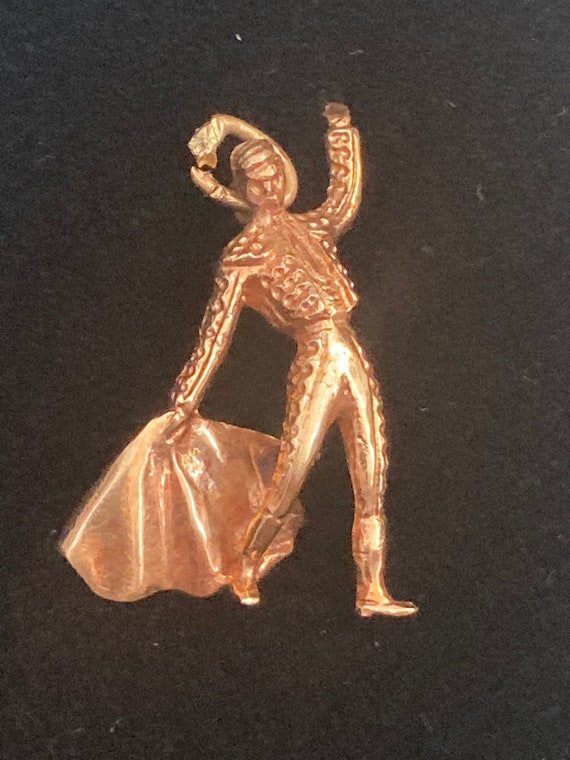 Vintage Copper Spanish Matador Bullfighter Charm P