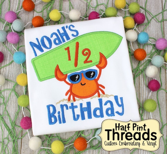 My 1st Birthday Cake 6-12 Months Standard Personalised Boy As per Image Thread Embroidered T-Shirt in White