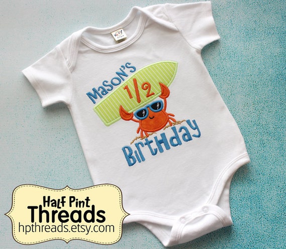 My 1st Birthday Cake 6-12 Months Standard Personalised Boy As per Image Thread Embroidered T-Shirt in White