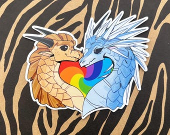 Wings of Fire Qibli & Winter - Vinyl Dragon Sticker