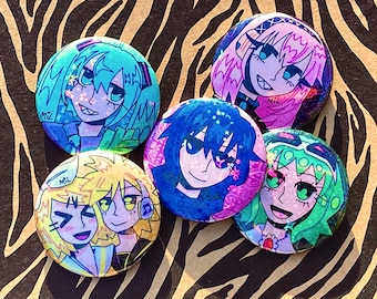 Vocaloid Button Pins - Miku / Kaito / Gumi / Rin&Len / Luka