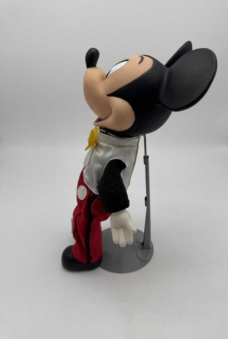 Vintage Mickey Mouse vinyl head 14” PLUSH DOLL Walt Disney World Tuxedo Bow Tie image 5