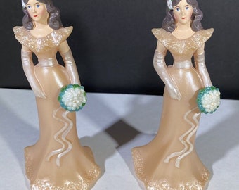 Vintage Wilton Bridesmaid Cake Toppers Decoration Wedding Blush New 4.5 Inches