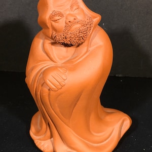 Bearded Clay Man Figurine Robe Beard