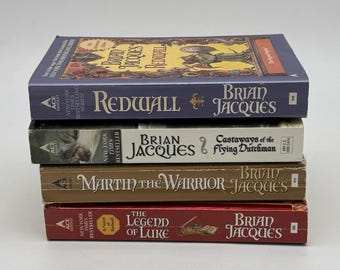 Brian Jacques Lot of 3 Redwall series paperback books & Flying Dutchman