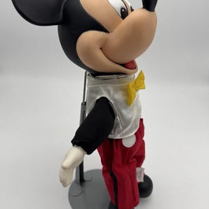 Vintage Mickey Mouse vinyl head 14” PLUSH DOLL Walt Disney World Tuxedo Bow Tie image 3