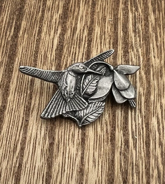 Silver Pewter Falcon Vogel Auf Handschuh Anstecker Abzeichen (Englisch Brosche In Geschenk