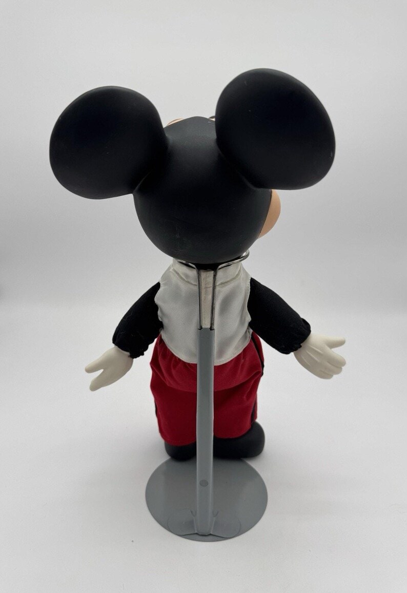 Vintage Mickey Mouse vinyl head 14” PLUSH DOLL Walt Disney World Tuxedo Bow Tie image 6