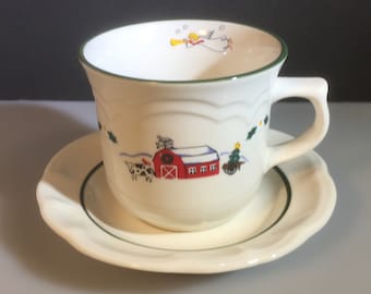 Pfaltzgraff Snow Village Christmas Snowman coffee mug cup