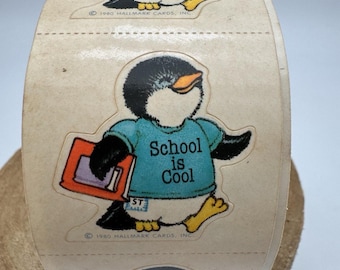25 Vintage Stickers Hallmark Shirt Tales Sticker Mod 1980 Penguin School Is Cool