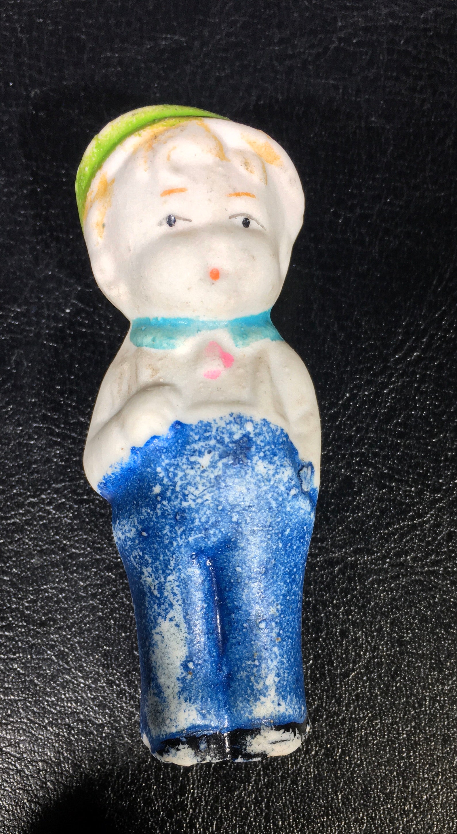 Vintage Bisque Penny Doll Chubby Cheeks Blue Pants and green Etsy