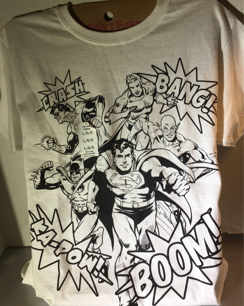 Dc Comics Black And White Shirt For Decorating Large Superman Etsy