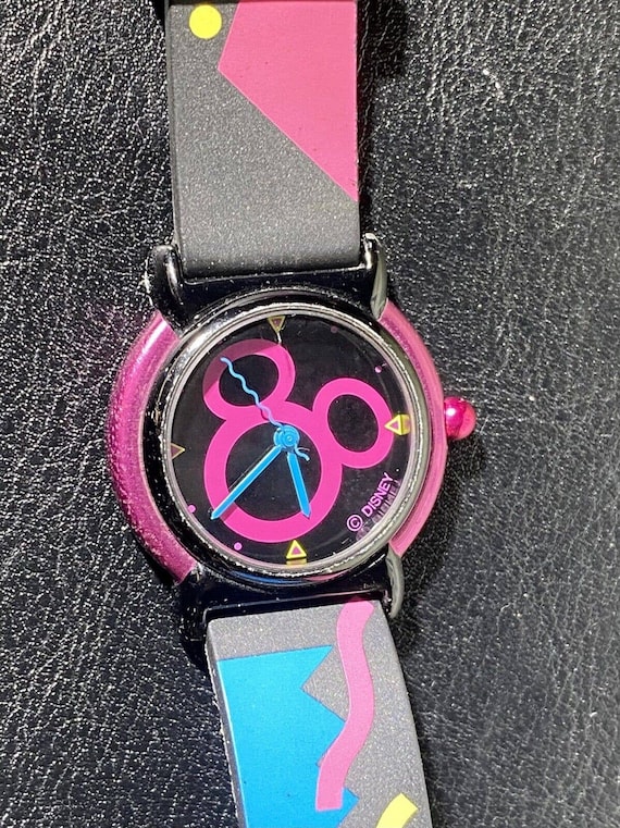 Vintage Mickey Mouse Disney Pink and Black Swatch 