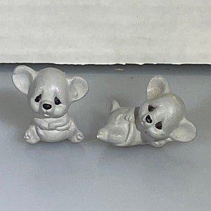 1” Ceramic Miniature Gray Mice Sweet Little mouse pair