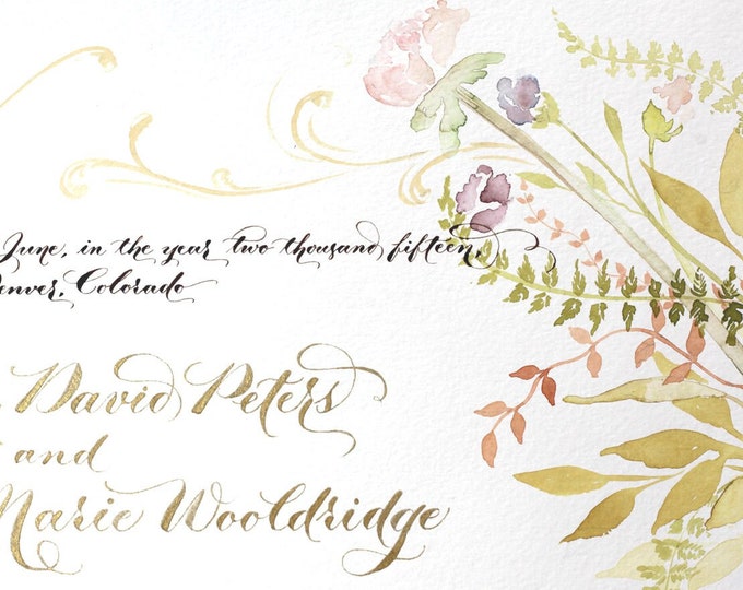 Wedding Guestbook Alternative || Marriage Certificate || Custom Calligraphy Sign || Wedding Gift || Custom Written Vows