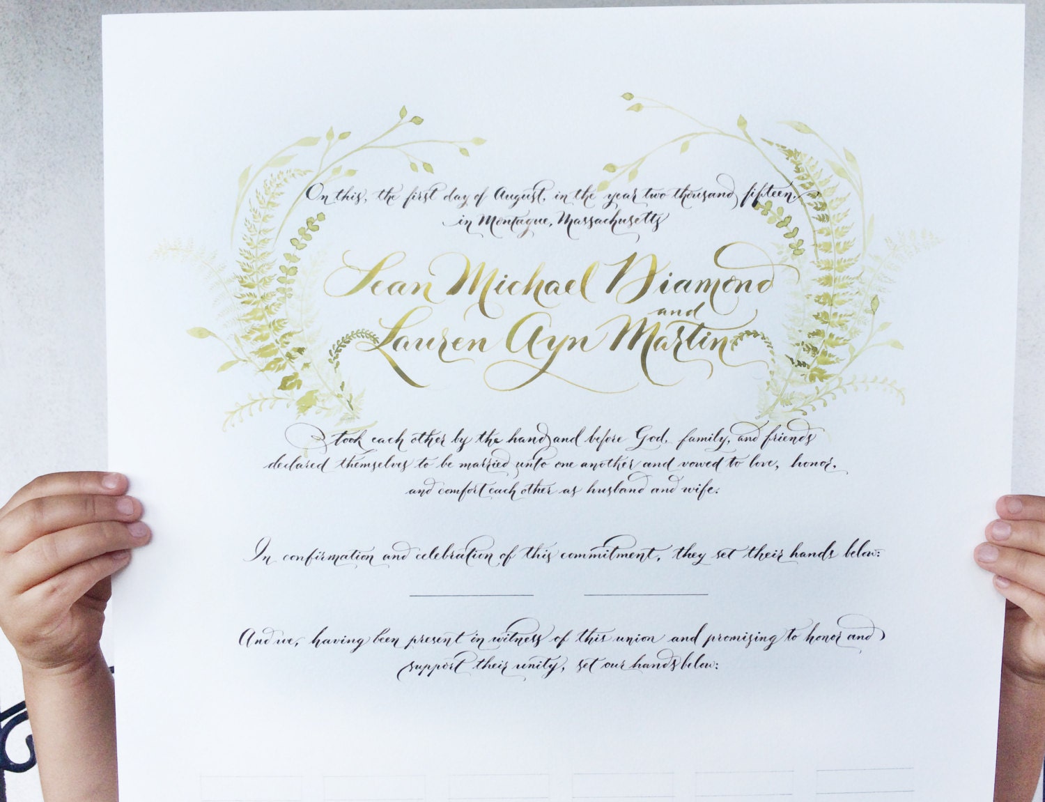 Custom Marriage Certificate Wedding Certificate Quaker Etsy