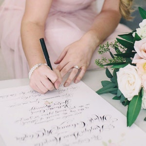 Marriage Certificate, Wedding Certificate, Pink Wedding, Keepsake, Pink Roses, Watercolor, Garden Wedding, Calligraphy, Ketubah, Quaker image 3
