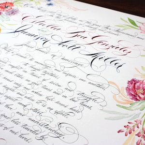 Benutzerdefinierte Heiratsurkunde, Hochzeitsurkunde, Gartenhochzeit, Quäker-Urkunde, Heiratsurkunde, handgemacht, Hochzeitgelübde