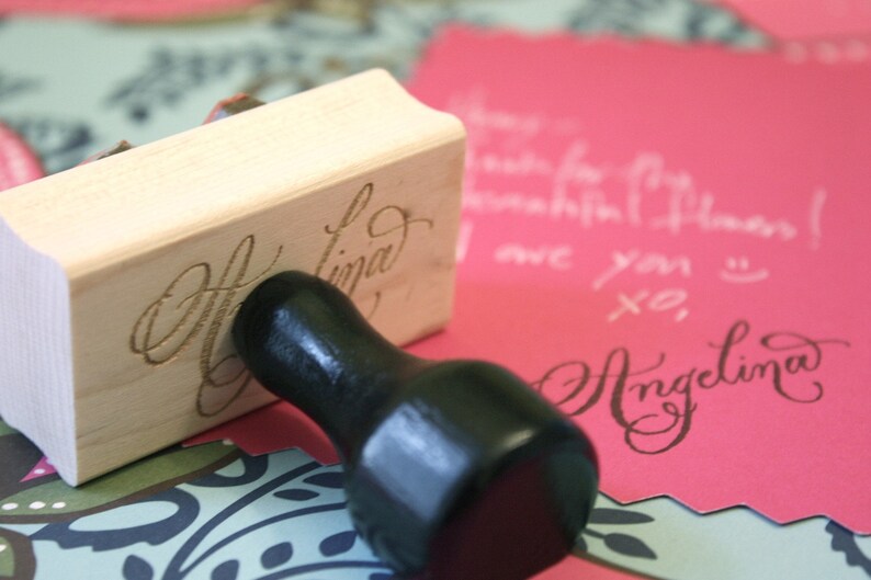 Name in Calligraphy Hand Stamp 1x2 imagem 3