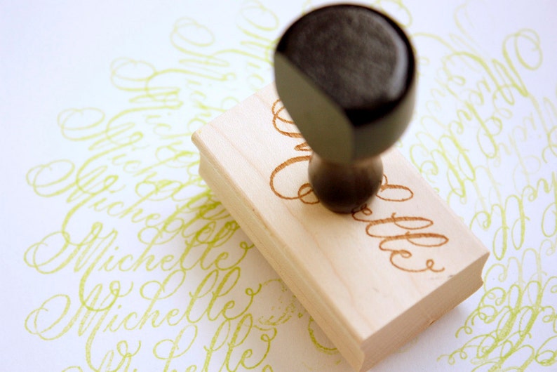 Name in Calligraphy Hand Stamp 1x2 imagem 1