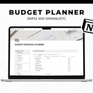 Budget planner Notion | Financial planner Notion | Minimalistic Notion budget template | Notion spendings overview