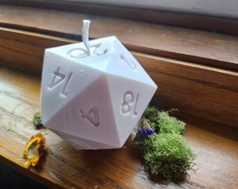 Giant D20 Dice Shimmery Candle