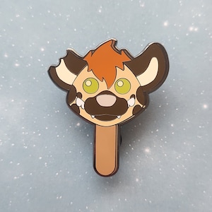 Hyena Pawpsicle 2 inch pin| Spotted Hyena | Hard Enamel | Furry |