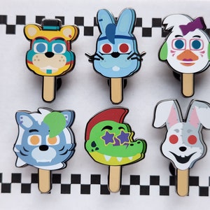 Glam Series Freddy and Pals Pawpsicle Pins Full Set of Pins