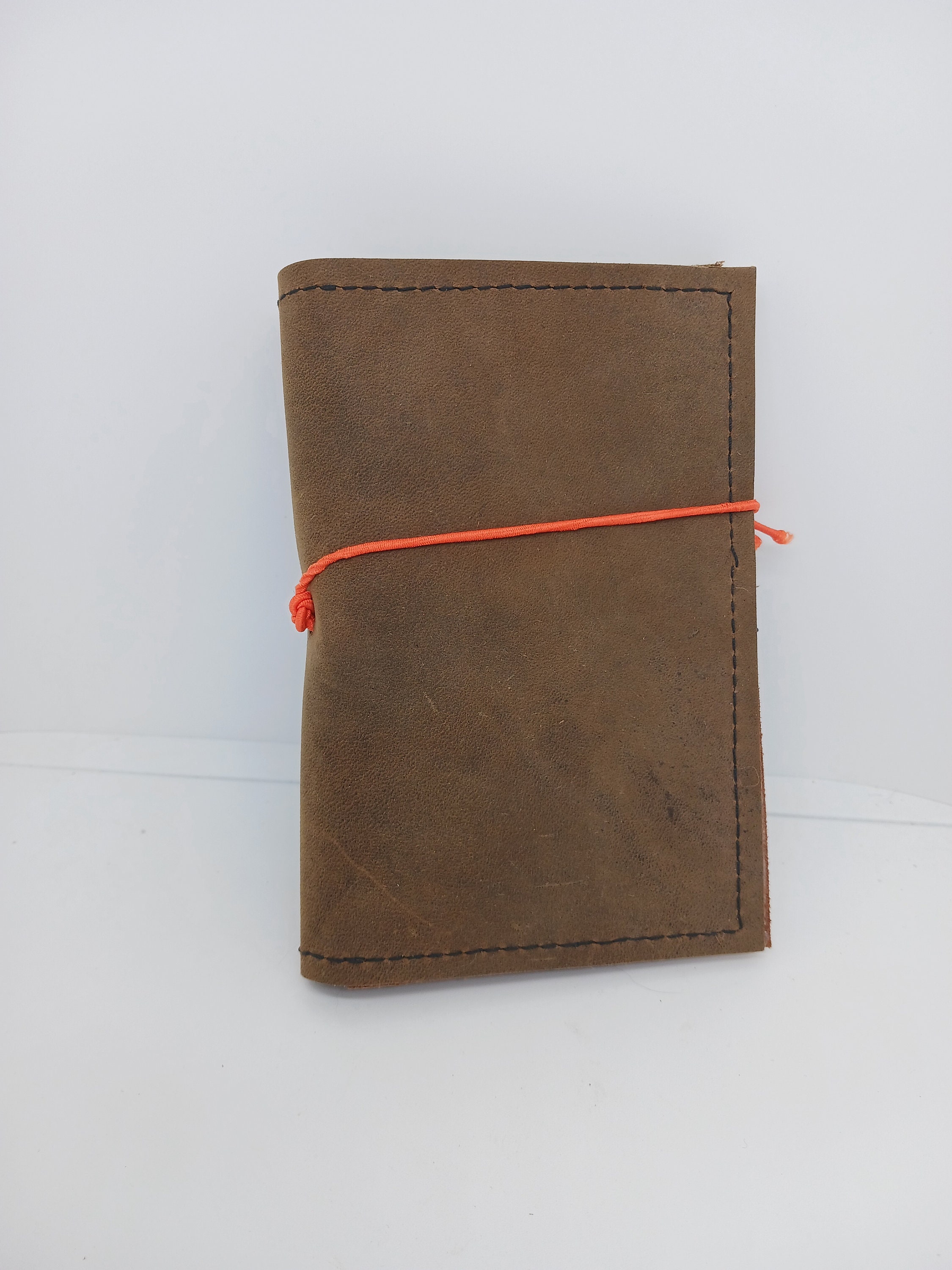 Handmade Leather and Vinyl Passport Size Wallet Portfolio Etsy