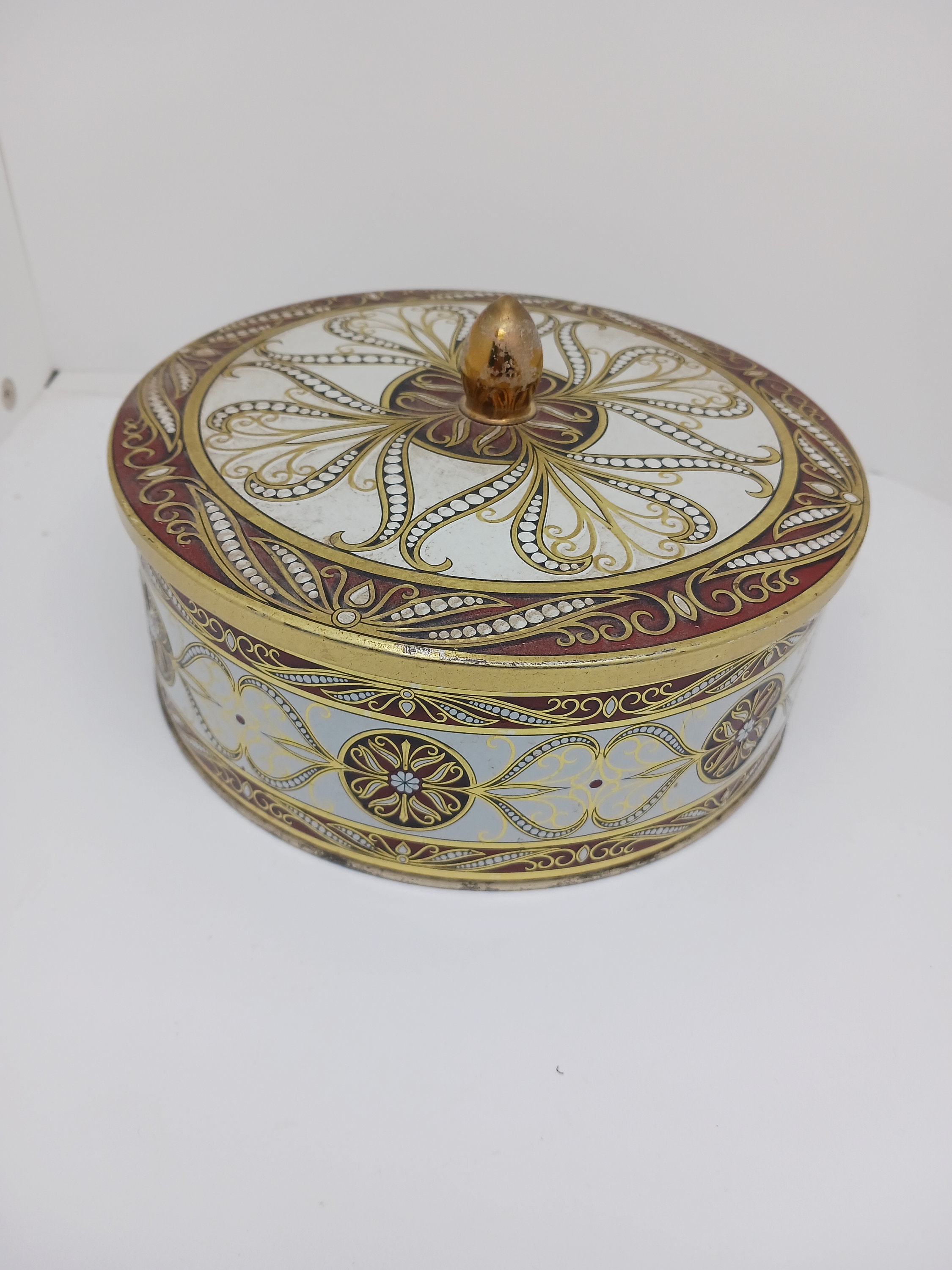 カントリー雑貨   ティンライト Vintage Decorative Round Tin Designed by Damer Made in England