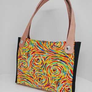 Petit cartable en tissu et cuir parfait pour les livres de poche