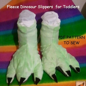 Dinosaur Feet Toddler Slippers PDF Sewing Pattern Download
