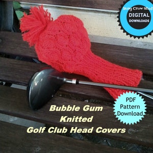 PDF Pattern Download Knitted Bubble Gum Golf Club Covers